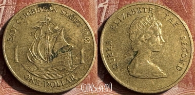 Восточные Карибы 1 доллар 1981 года, KM# 15, 183s-080