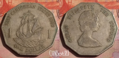 Восточные Карибы 1 доллар 1989 года, KM# 20, 289c-041