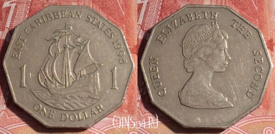 Восточные Карибы 1 доллар 1996 года, KM# 20, 127b-119