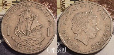 Восточные Карибы 1 доллар 2004 года, KM# 39, 238-061