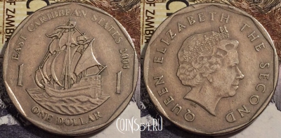 Восточные Карибы 1 доллар 2004 года, KM# 39, 239-004