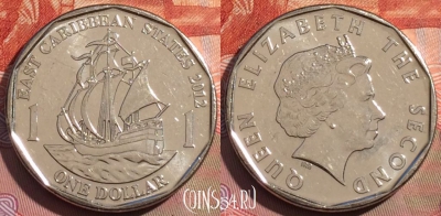 Восточные Карибы 1 доллар 2012 года, KM# 39a, 241a-085