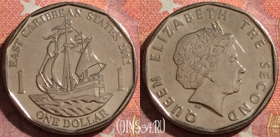 Восточные Карибы 1 доллар 2012 года, KM# 39a, 346-079