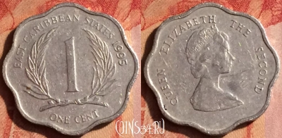 Восточные Карибы 1 цент 1995 года, KM# 10, 436-109