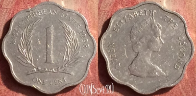 Восточные Карибы 1 цент 1998 года, KM# 10, 402n-040