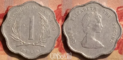 Восточные Карибы 1 цент 1998 года, KM# 10, 405-089
