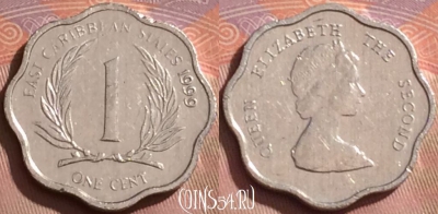 Восточные Карибы 1 цент 1999 года, KM# 10, 260k-030