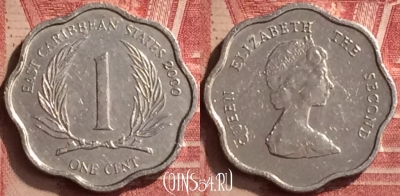 Восточные Карибы 1 цент 2000 года, KM# 10, 056n-094