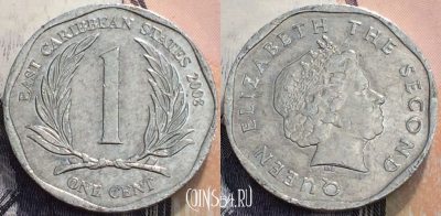 Восточные Карибы 1 цент 2008 года, KM 34, 117-064
