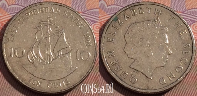 Восточные Карибы 10 центов 2004 года, KM# 37, 104c-143