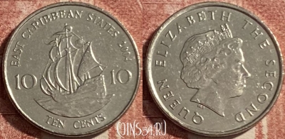 Восточные Карибы 10 центов 2004 г., KM# 37, 485р-136 ♛