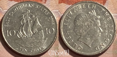 Восточные Карибы 10 центов 2004 года, KM# 37, 496р-071