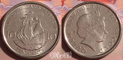 Восточные Карибы 10 центов 2009 года, KM# 37a, 069j-081