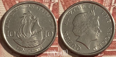Восточные Карибы 10 центов 2009 г., KM# 37a, 477р-134 ♛