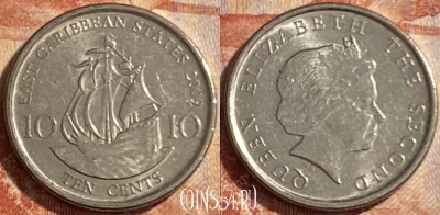 Восточные Карибы 10 центов 2009 года, KM# 37a, 487р-140