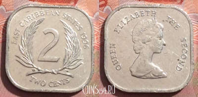 Восточные Карибы 2 цента 1996 года, KM# 11, 237a-109