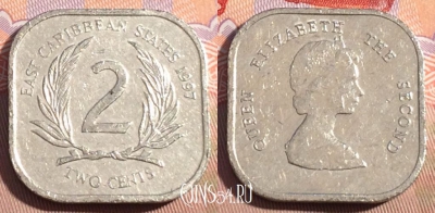 Восточные Карибы 2 цента 1997 года, KM# 11, 091c-106
