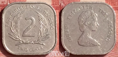 Восточные Карибы 2 цента 2000 года, KM# 11, 292l-099