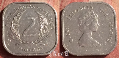 Восточные Карибы 2 цента 2000 года, KM# 11, 414n-026