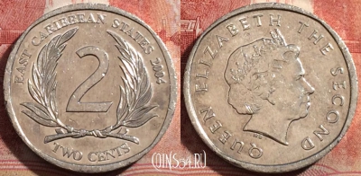 Восточные Карибы 2 цента 2004 года, KM# 35, 211-093