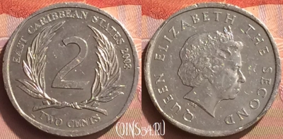 Восточные Карибы 2 цента 2008 года, KM# 35, 080o-061