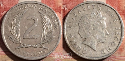 Восточные Карибы 2 цента 2008 года, KM# 35, 216-032