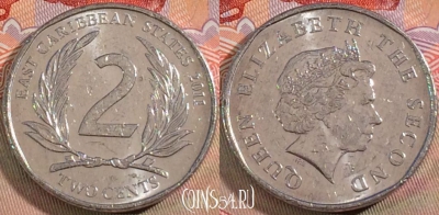 Восточные Карибы 2 цента 2011 года, KM# 35, 133b-033
