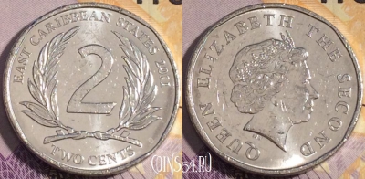 Восточные Карибы 2 цента 2011 года, KM# 35, 186a-057