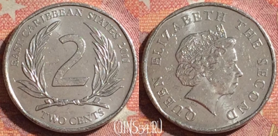 Восточные Карибы 2 цента 2011 года, KM# 35, 374-099