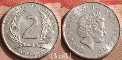 Восточные Карибы 2 цента 2011 года, KM# 35, 443-118