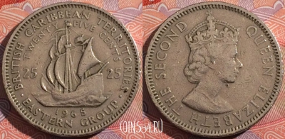 Восточные Карибы 25 центов 1965 года, KM# 6, a148-075