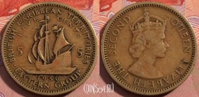 Восточные Карибы 5 центов 1956 года, KM# 4, a139-059