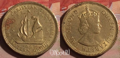 Восточные Карибы 5 центов 1965 года, KM# 4, 069d-107