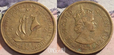Восточные Карибы 5 центов 1965 года, KM# 4, a058-170