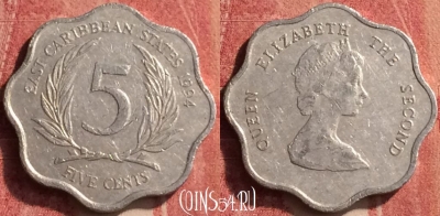 Восточные Карибы 5 центов 1994 года, KM# 12, 374n-116