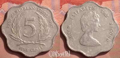 Восточные Карибы 5 центов 1997 года, KM# 12, 056l-094