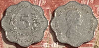 Восточные Карибы 5 центов 1998 года, KM# 12, 474r-011