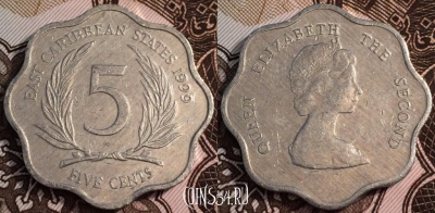 Восточные Карибы 5 центов 1999 год, KM# 12, 64-072b