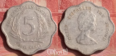 Восточные Карибы 5 центов 1999 года, KM# 12, 352l-031