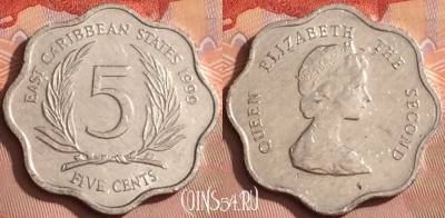 Восточные Карибы 5 центов 1999 года, KM# 12, 354k-143