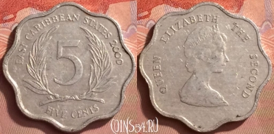 Восточные Карибы 5 центов 2000 года, KM# 12, 058l-069