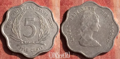 Восточные Карибы 5 центов 2000 года, KM# 12, 399-093