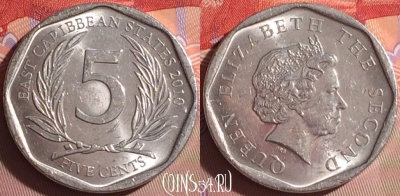 Восточные Карибы 5 центов 2010 года, KM# 36, 061j-080