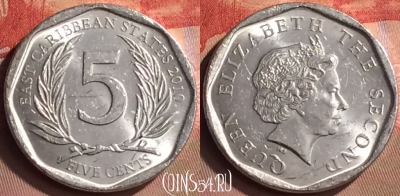Восточные Карибы 5 центов 2010 года, KM# 36, 412-089