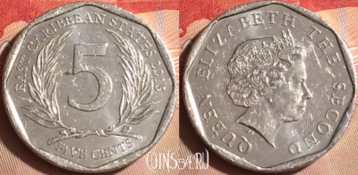 Восточные Карибы 5 центов 2015 года, KM# 36, 445-135