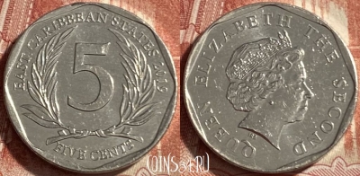 Восточные Карибы 5 центов 2019 года, KM# 36, 491р-111
