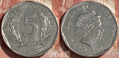 Восточные Карибы 5 центов 2019 года, KM# 36, 492р-009 ♛