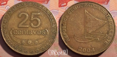 Восточный Тимор 25 сентаво 2004 года, KM# 4, 099c-120