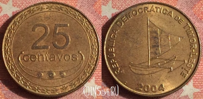 Восточный Тимор 25 сентаво 2004 года, KM# 4, 372-063