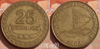 Восточный Тимор 25 сентаво 2004 года, KM# 4, 467q-389